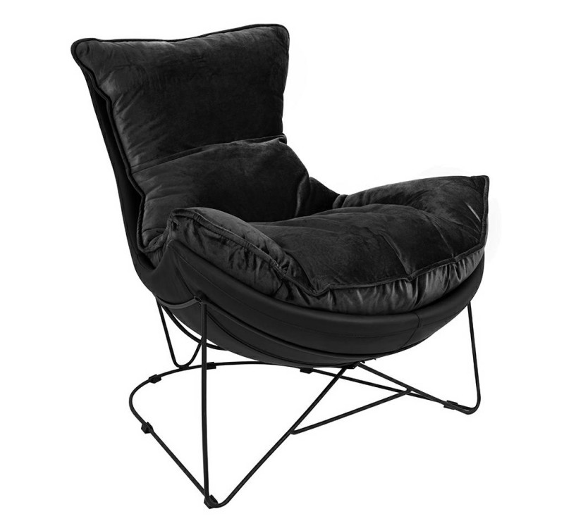 Fotel OTILIA STAND VELVET czarny