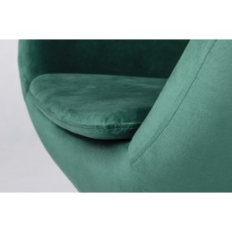 Fotel EGG SZEROKI VELVET ciemny zielony.  18 - welur, podstawa stal