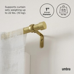 UMBRA pojedynczy karnisz CAPPA 305 - 457  cm złoty