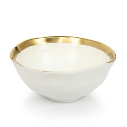 KARE komplet 4 misek BELL 15 cm           biało-złoty