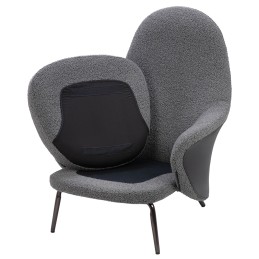 Fotel LOBBY TEDDY szary - stal, opal