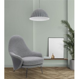 Fotel LOBBY TEDDY szary - stal, opal