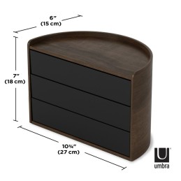 UMBRA pojmenik na biżuterię MOONA czarny  orzech