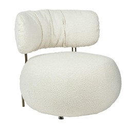 Fotel LOW TEDDY biały - stal
