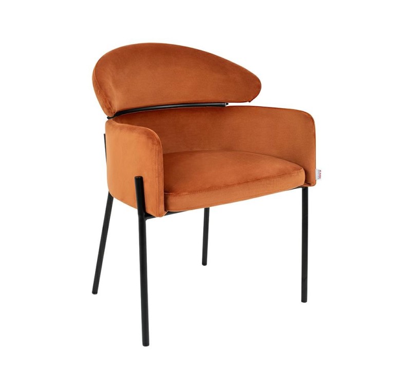 KARE krzesło ALEXIA Velvet pomarańczowe