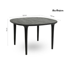 MaMaison stół jadalniany LAMINAR 120      czarny / drewno