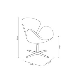 Fotel SWAN WOOL PREMIUM czerwony -  wełna, podstawa stal