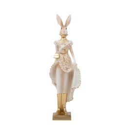 Figurka dekoracyjna SHP RABBIT beżowa /   złota