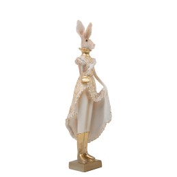 Figurka dekoracyjna SHP RABBIT beżowa /   złota