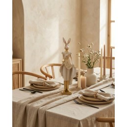 Figurka dekoracyjna SHP RABBIT beżowa /   złota