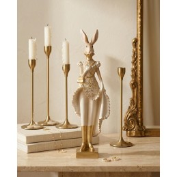 Figurka dekoracyjna SHP RABBIT beżowa /   złota
