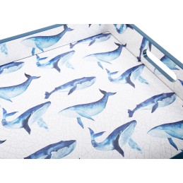 Taca dekoracyjna SHP WHALE niebieska /    biała
