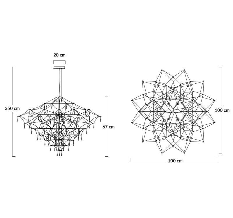 MOOSEE lampa wisząca CONSTELATION 100     GOLD - LED, stal szczotkowana