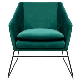 Fotel EMMA VELVET ciemny zielony -        welur, metal