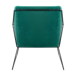 Fotel EMMA VELVET ciemny zielony -        welur, metal