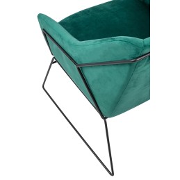 Fotel EMMA VELVET ciemny zielony -        welur, metal