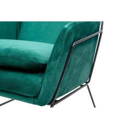 Fotel EMMA VELVET ciemny zielony -        welur, metal