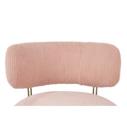 Fotel LOW TEDDY PINK różowy - stal