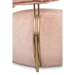 Fotel LOW TEDDY PINK różowy - stal