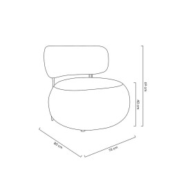 Fotel LOW TEDDY PINK różowy - stal