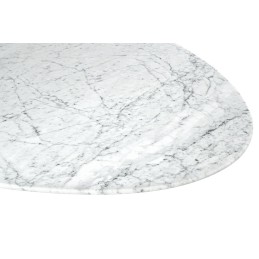 Stół TULIP ELLIPSE MARBLE CARRARA 200     biały - marmur, metal