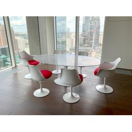 Stół TULIP ELLIPSE MARBLE CARRARA 200     biały - marmur, metal