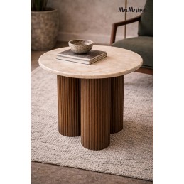 MaMaison stolik RAGNO 50 marmur / drewno