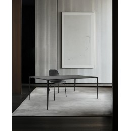 Stół SLIM 140x80 czarny - ceramiczny      marmur, aluminium