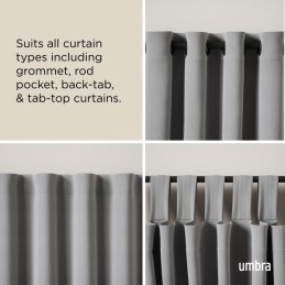 UMBRA karnisz TWILIGHT DOUBLE 76 - 213    cm czarny mat