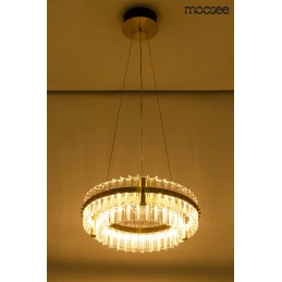 MOOSEE lampa wisząca SATURNUS 47 DUO złota - LED, kryształ, stal szczotkowana
