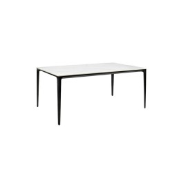 Stół SLIM 140x80 biały, czarny -          ceramiczny marmur, aluminium