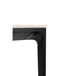 Stół SLIM 140x80 biały, czarny -          ceramiczny marmur, aluminium