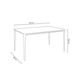 Stół SLIM 140x80 biały, czarny -          ceramiczny marmur, aluminium