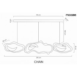MOOSEE lampa wisząca CHAIN 210 złota
