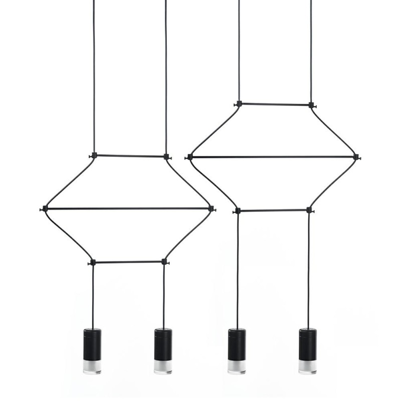 MOOSEE lampa wisząca FLUSSO LINE 4        czarna