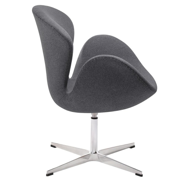 Fotel SWAN WOOL PREMIUM szary - wełna, podstawa stal