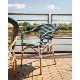 Krzesło ogrodowe CAFE MIRAMAR turkus /    morski rattan