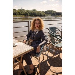 Krzesło ogrodowe CAFE MIRAMAR turkus /    morski rattan