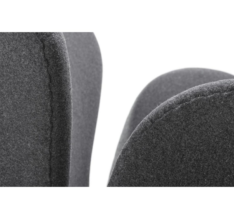 Fotel SWAN WOOL PREMIUM szary - wełna, podstawa stal