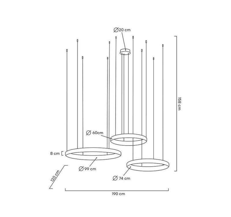 MOOSEE lampa wisząca LIBERTY 3B złota