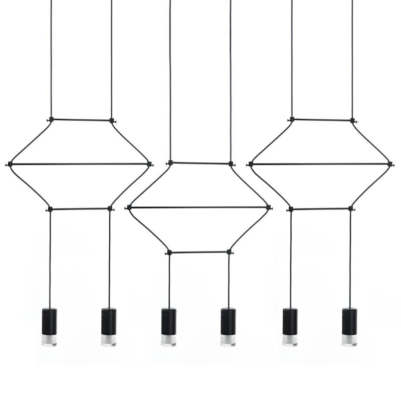MOOSEE lampa wisząca FLUSSO LINE 6        czarna