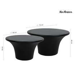 MaMaison zestaw stolików kawowych PODIUM  60 / 75 czarny