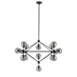 MOOSEE lampa wisząca PLANETARIO 15        czarna - klosze dymione
