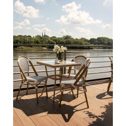 Krzesło ogrodowe CAFE PARIS białe rattan