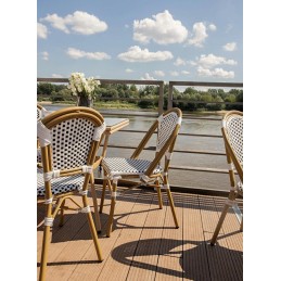 Krzesło ogrodowe CAFE PARIS białe rattan