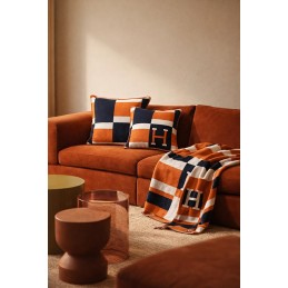 Poduszka dekoracyjna SHP PARIS HOME       granatowa / pomarańczowa