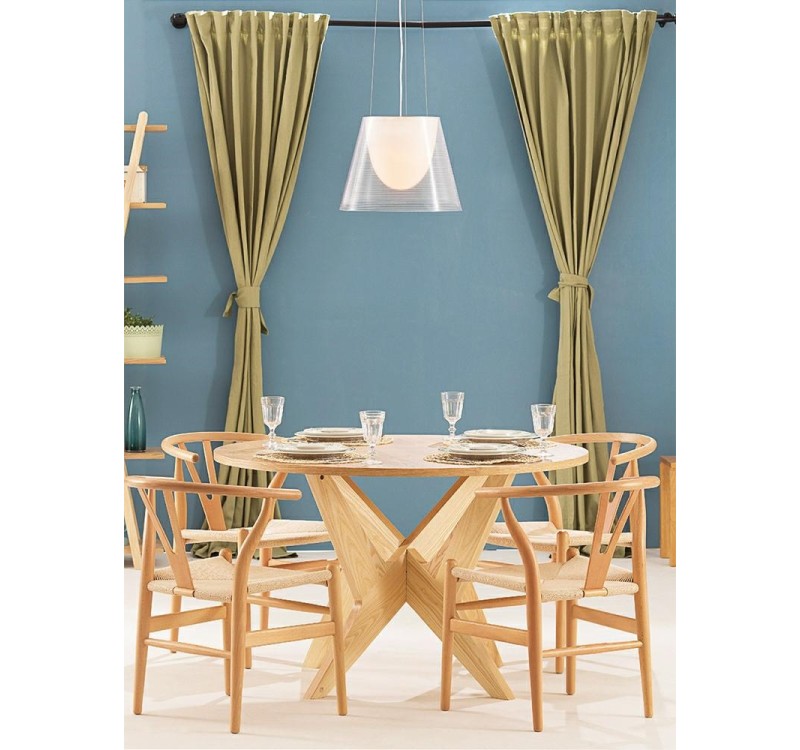 Krzesło WISHBONE natural - drewno bukowe, naturalne włókno