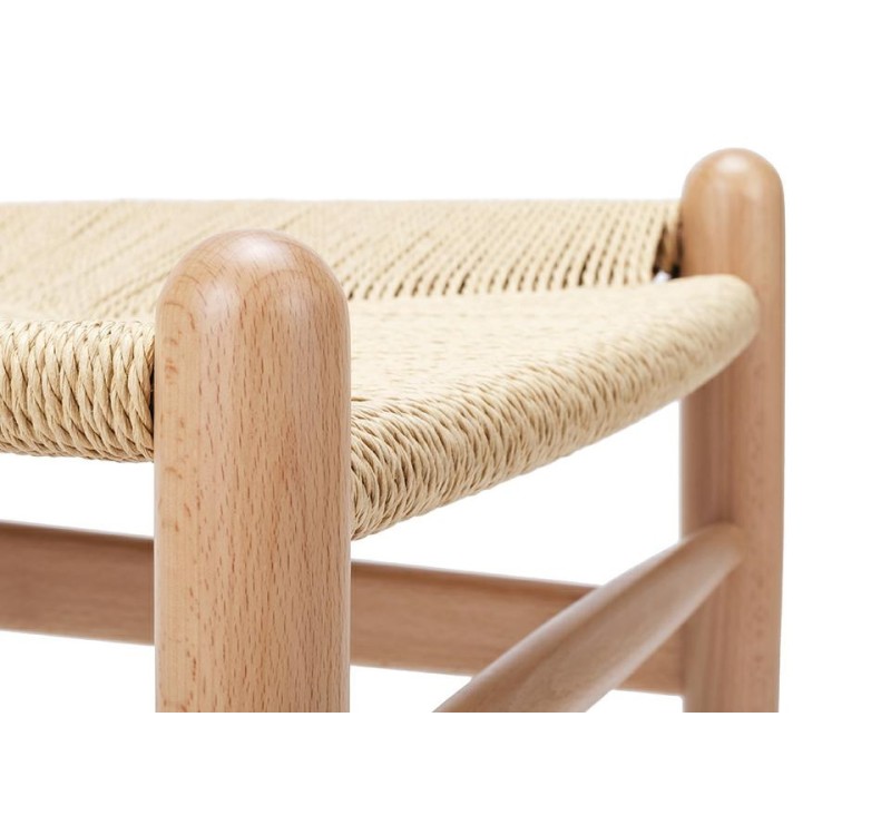 Krzesło WISHBONE natural - drewno bukowe, naturalne włókno