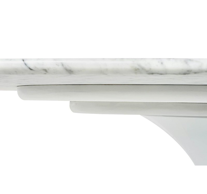 Stół TULIP ELLIPSE MARBLE CARRARA biały - blat owalny marmurowy, metal
