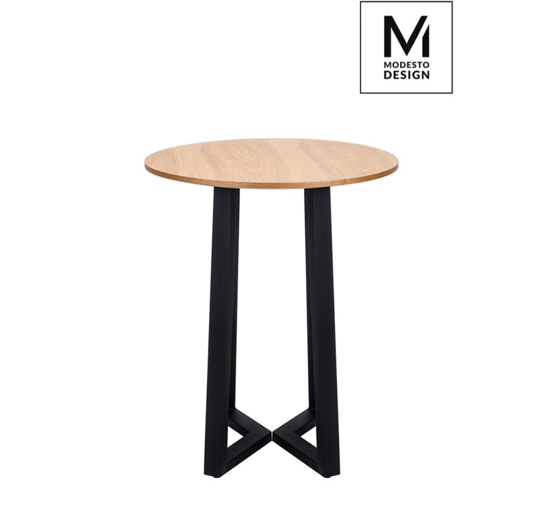 MODESTO stół TAVOLO FI 60 dąb - blat MDF, podstawa metalowa